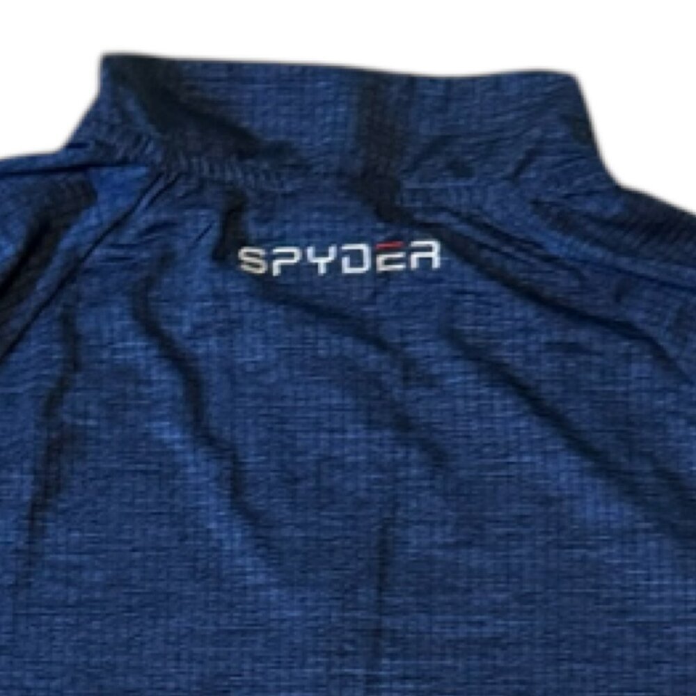Spyder Active Men’s Moisture Wicking 4-Way Stretch 1/4 Zip Pullover Blue Size L - Picture 8 of 9